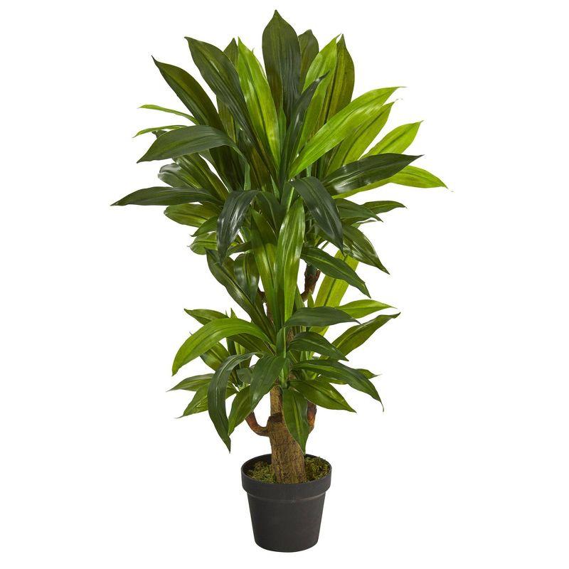 3-Foot Green Plastic Dracaena Faux Potted Plant