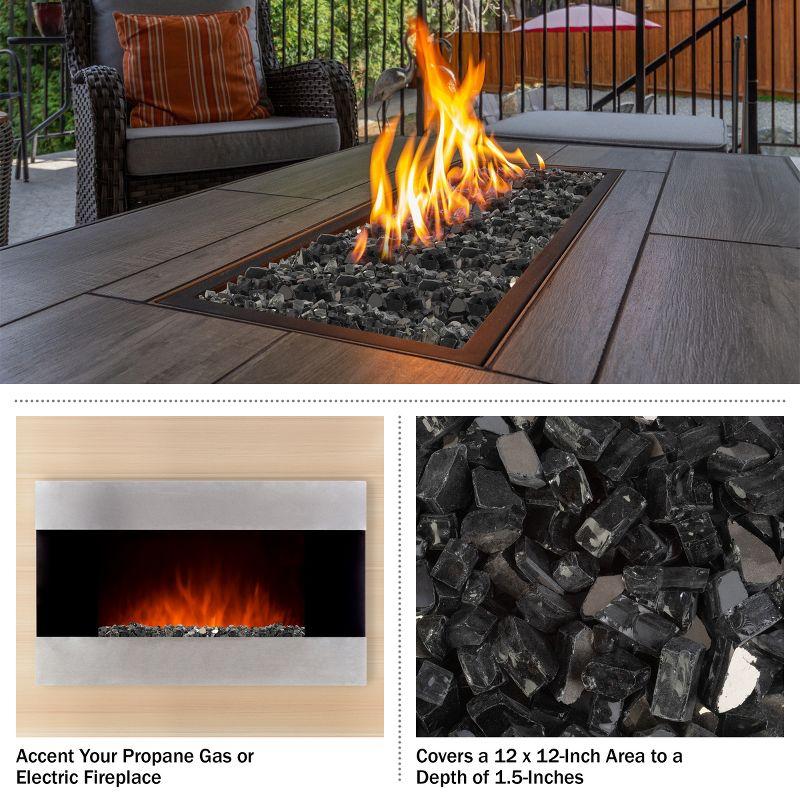 Pure Garden 10lbs Fire Pit Glass - 1/2-Inch Crushed Glass Rocks for Fireplaces, Landscape, Aquariums, or Vases