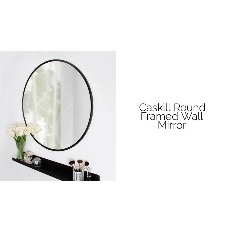 24" x 24" Caskill Round Framed Decorative Wall Mirror Gold - Kate & Laurel All Things Decor