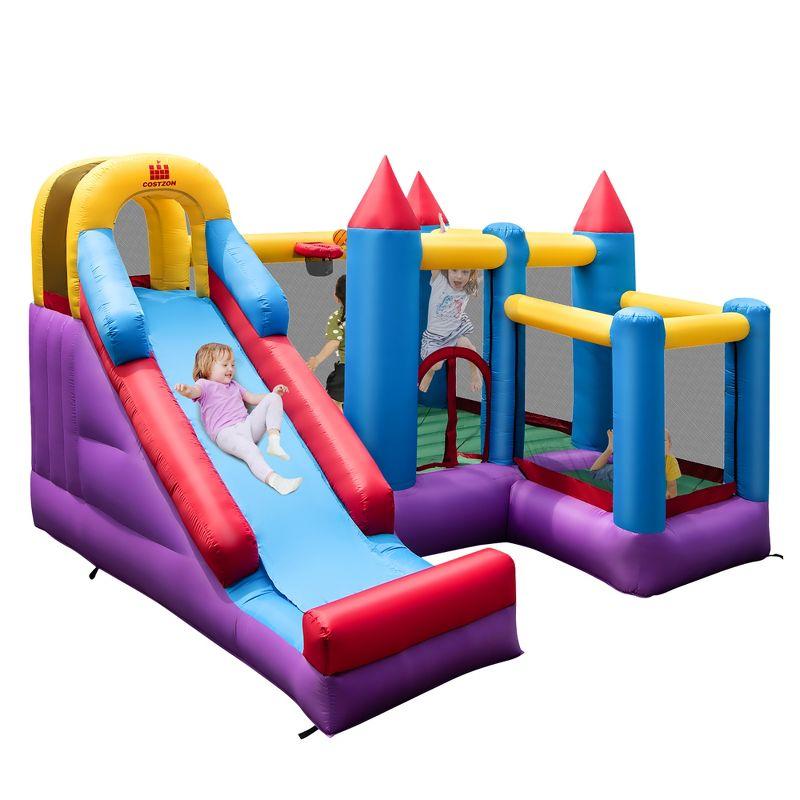 Colorful Inflatable Bounce House Castle with Slide