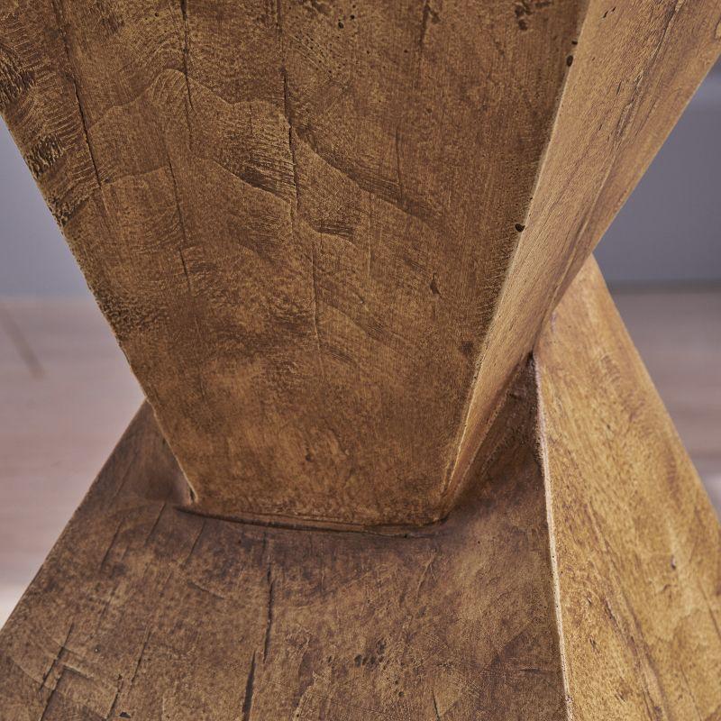 Christopher Knight Home Tess Indoor/Outdoor Geometric Lightweight Concrete Accent Table, Natural Brown