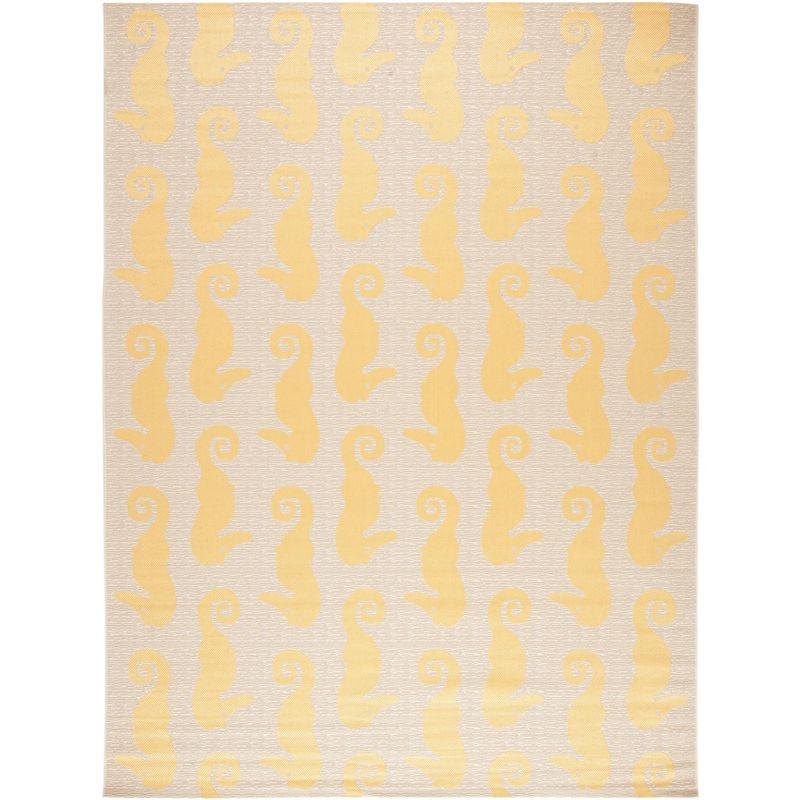 Courtyard CY6214 Power Loomed Indoor/Outdoor Area Rug - Beige/Yellow - 8'x11' - Safavieh.