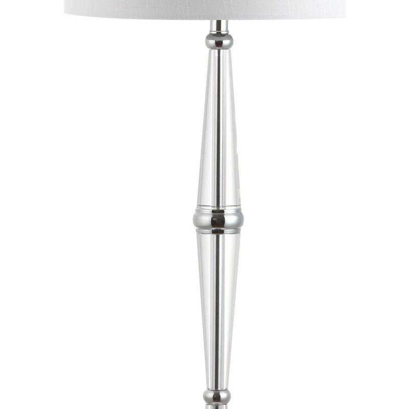 Francine 60" Crystal Chrome Floor Lamp with White Drum Shade