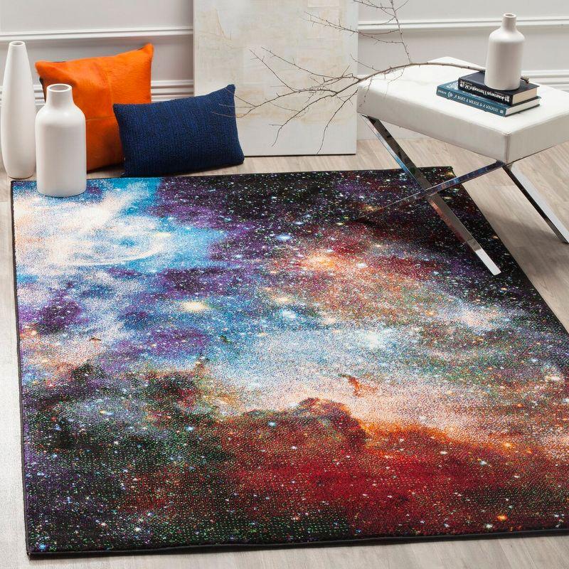 Galaxy Multicolor Abstract Synthetic Area Rug