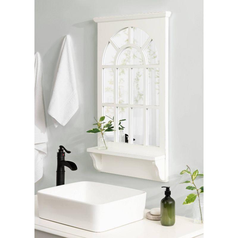 21"x36" Wallhaus Wall Mirror with Shelf White - Kate & Laurel All Things Decor