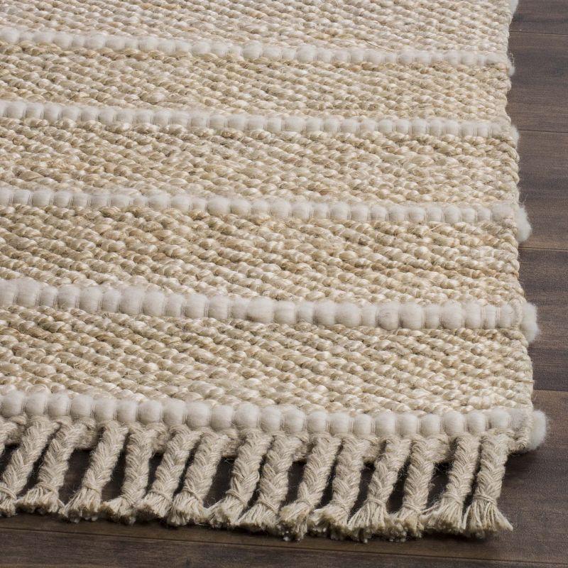 Handmade Ivory Wool Flat Woven Area Rug, 4' x 6'