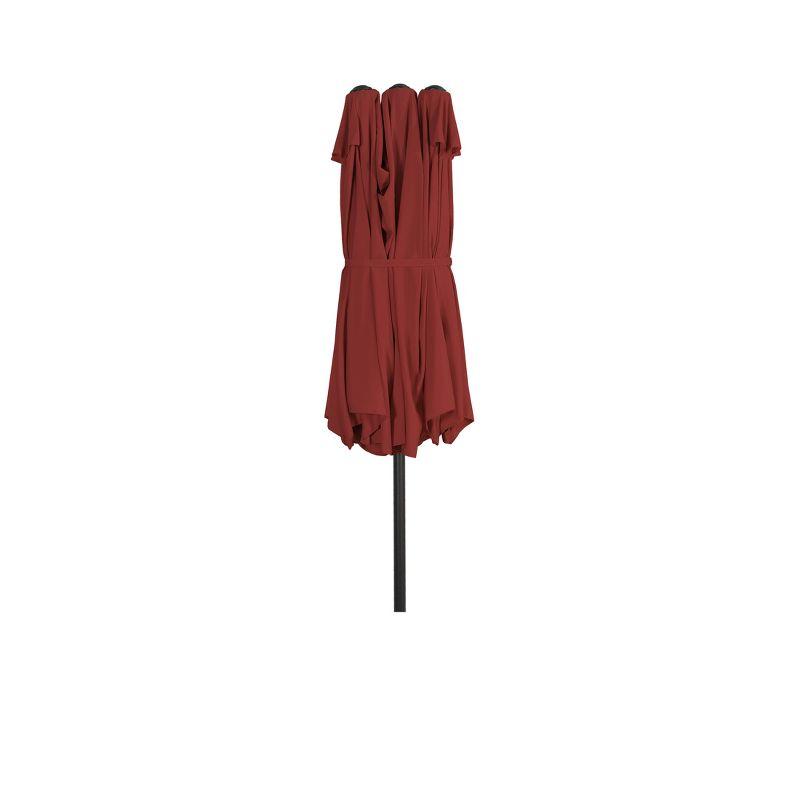 WestinTrends 15 x 9 Ft Double Sided Outdoor Twin Patio Market Table Umbrella, Red