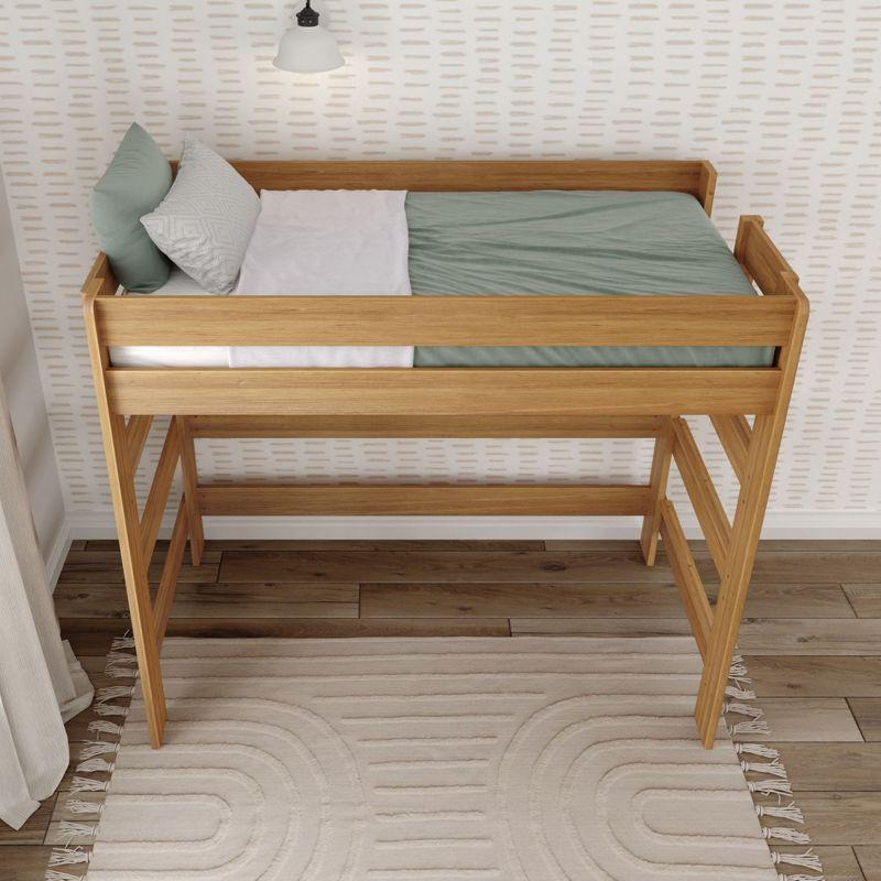 Plank+Beam Solid Wood Farmhouse High Loft Bed, Pecan