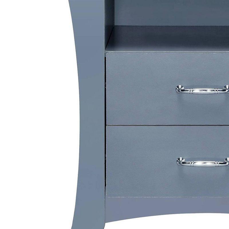 24" Colt Accent Table Gray Finish - Acme Furniture: Wood Frame, Rectangle Shape, Lower Shelf Storage