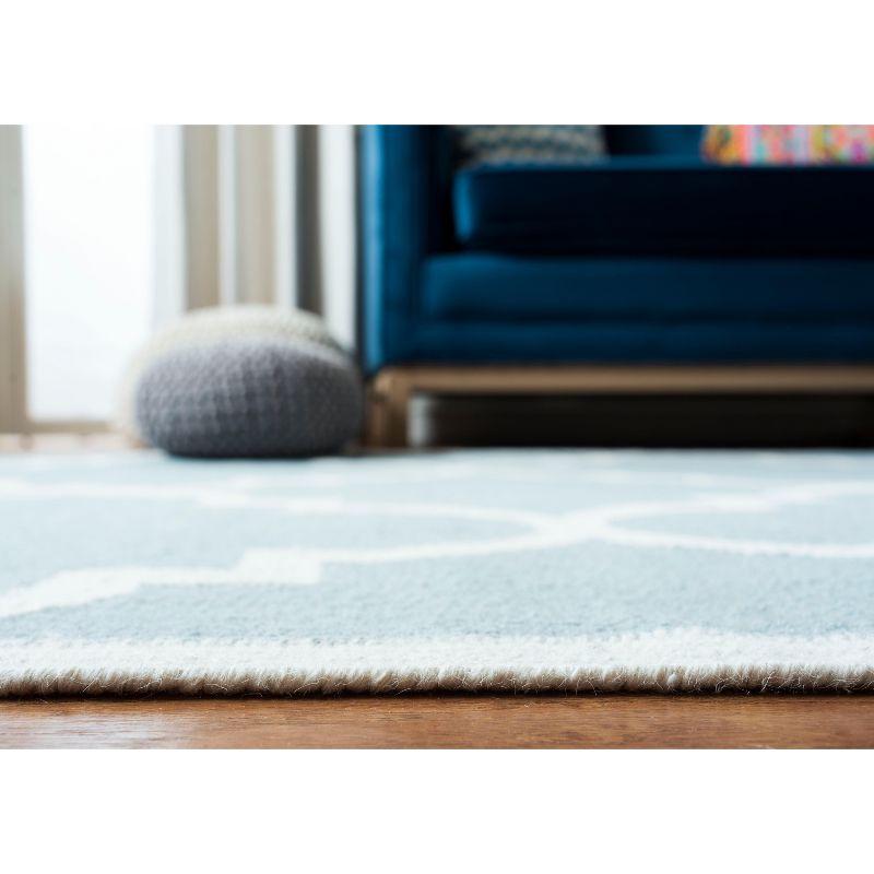 Dhurries DHU633 Hand Woven Area Rug - Light Blue/Ivory - 5'x8' - Safavieh.