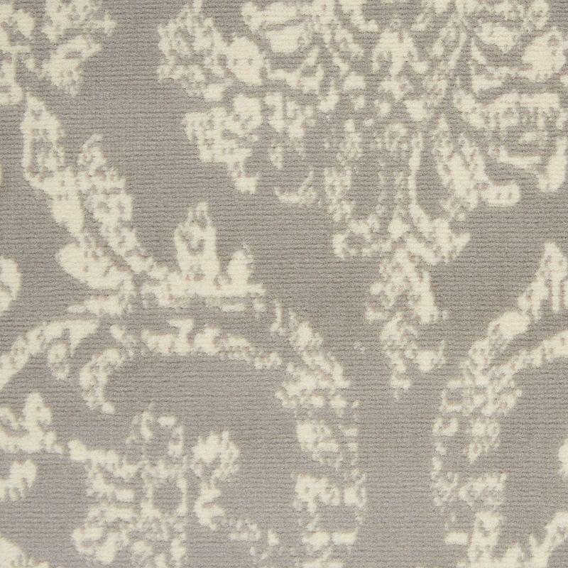 Nourison Jubilant 5'3" x 7'3" (5' x 7') Grey Area Rug Farmhouse Vintage Damask by Nourison