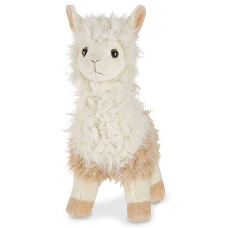 Bearington 12" White and Brown Plush Llama Stuffed Animal