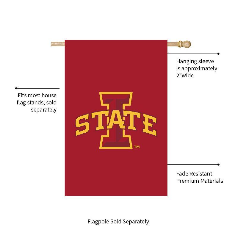 Evergreen NCAA Iowa State University Applique House Flag 28 x 44 Inches Outdoor Decor for Homes and Gardens