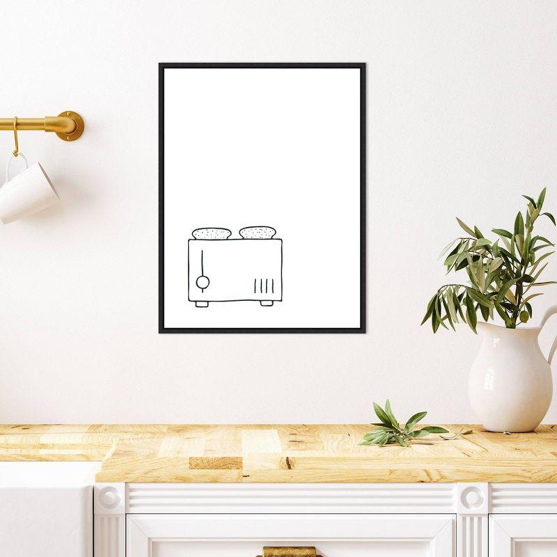 Amanti Art 18" x 24" Simply Toaster Portfolio Framed Canvas Wall Art Print : Modern Kitchen Decor