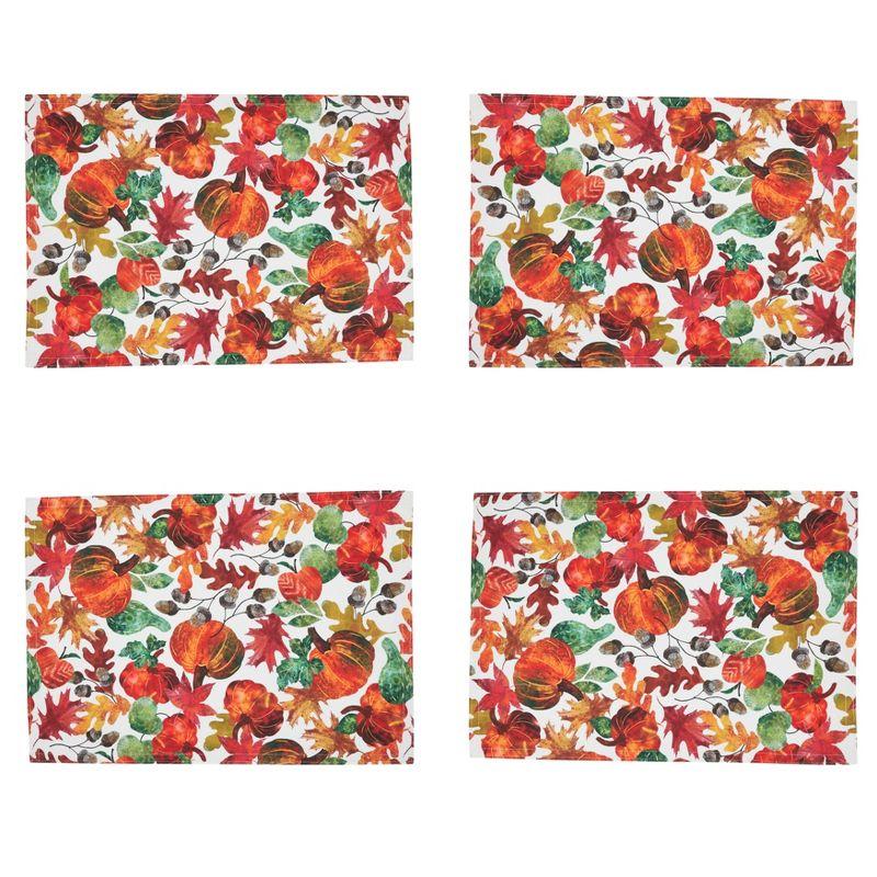 Pumpkin Foliage Fall Fabric Placemats Set of 4