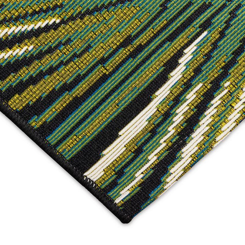 Liora Manne Marina Palm Border Indoor/Outdoor Rug Black 8'10" x 11'9"