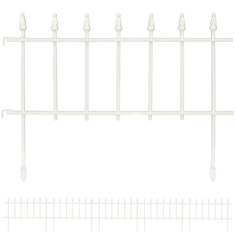 18" x 22" Iron Decorative Garden Fence Panels (Set of 5)