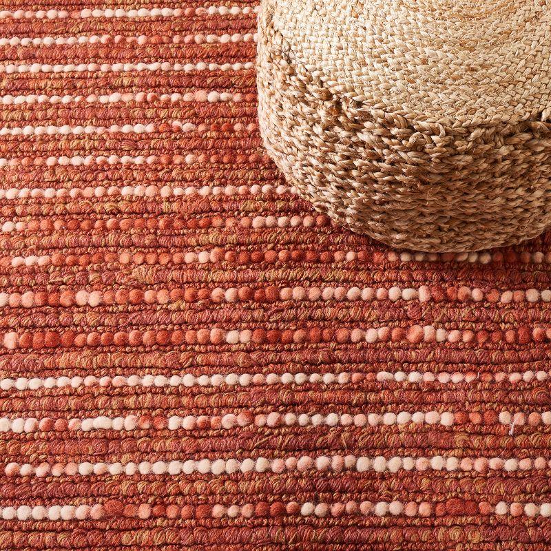 Rust and Multi Hand-Knotted Wool Area Rug