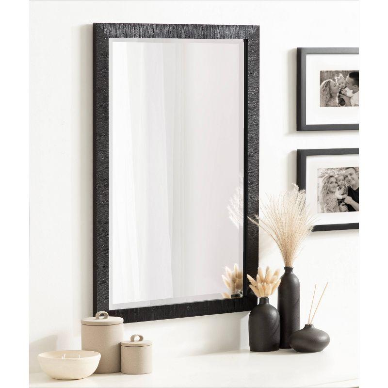 Black Ribbed Texture 20x30 Rectangular Wall Mirror