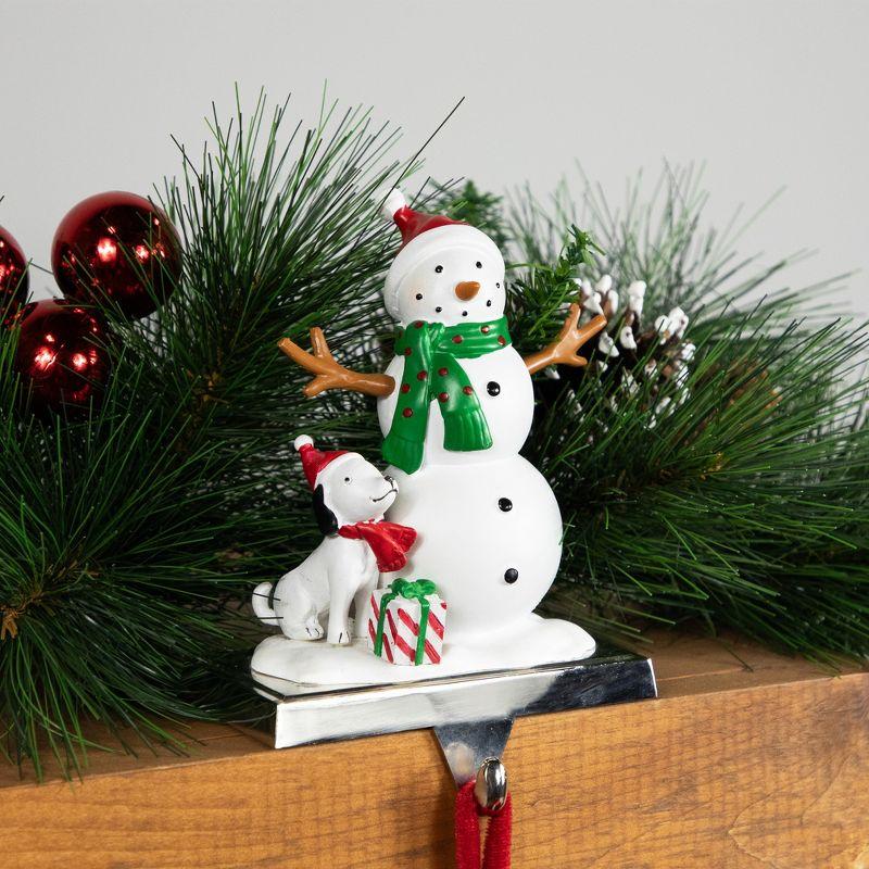 Northlight 6" Snowman and Puppy Christmas Stocking Holder