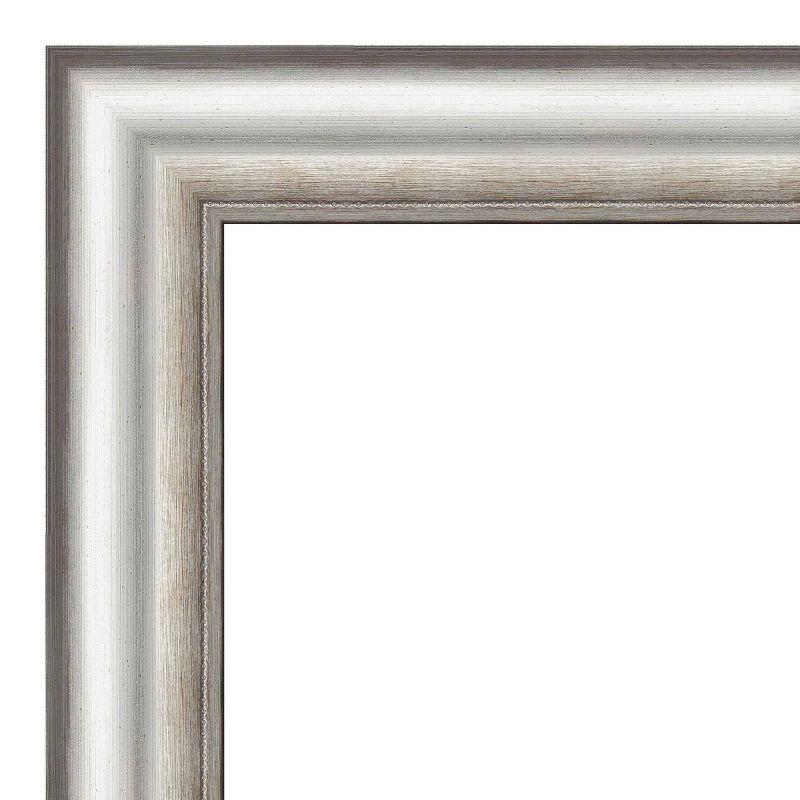 41" x 29" Salon Framed Bathroom Vanity Wall Mirror Silver - Amanti Art: Modern Rectangle, No Assembly Required