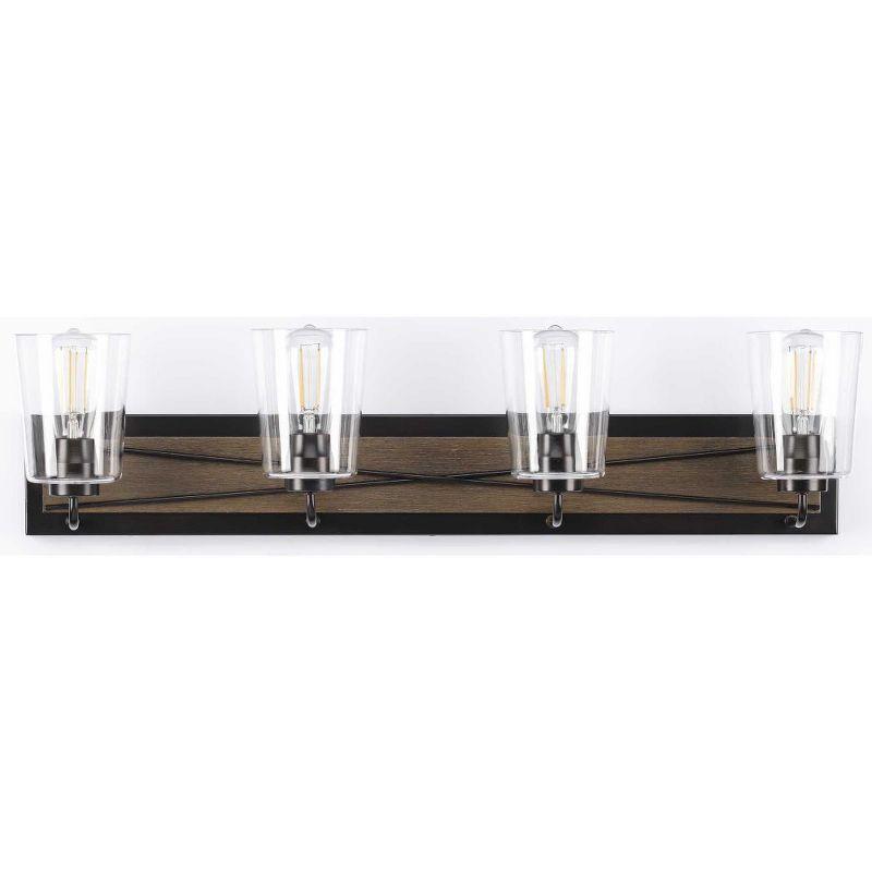 Progress Lighting Briarwood 4-Light Bath Vanity in Antique Bronze with Clear Glass Shades