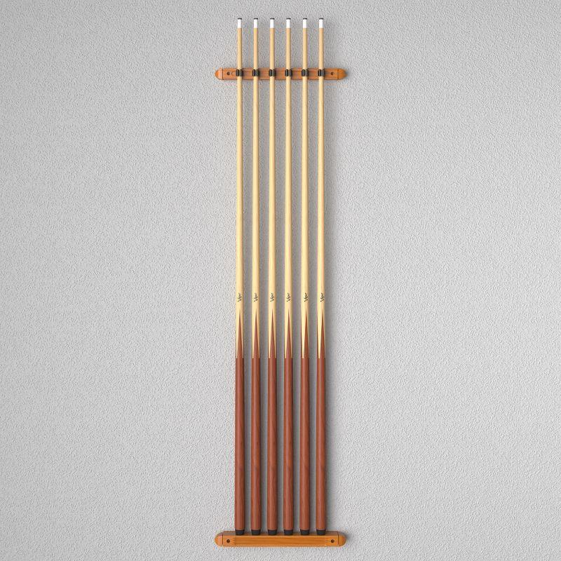 Fat Cat 2-Piece Wall Billiard Pool Cue Rack - Oak