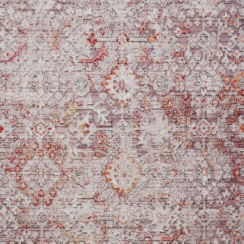 Armant Traditional Damask Pink/Ivory/Gray Area Rug