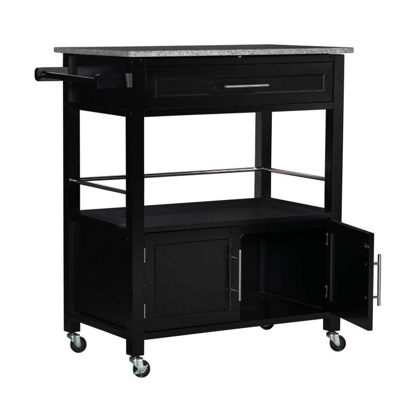 Cameron Kitchen Cart with Granite Top - Linon