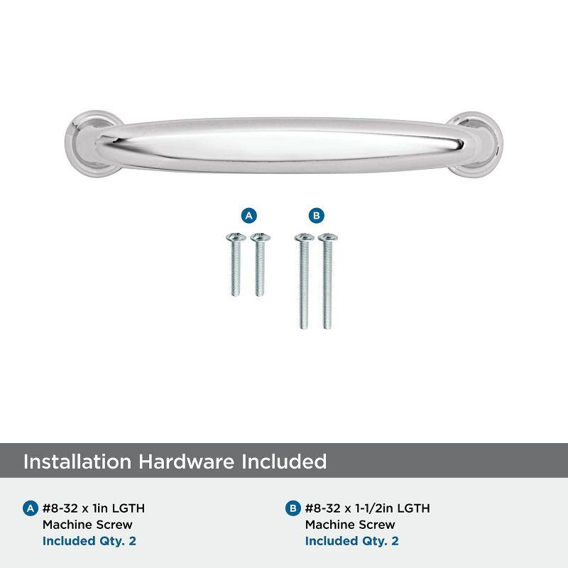 Kane 3-3/4 inch (96mm) Center-to-Center Polished Chrome Cabinet Pull