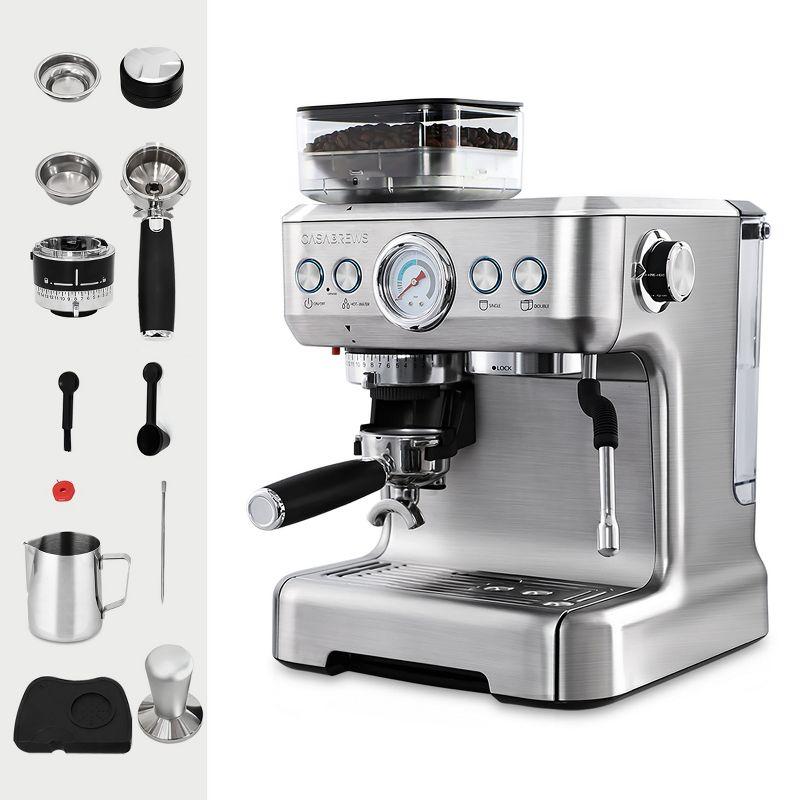 CASABREWS All-in-One Espresso Machine with Grinding Memory Function