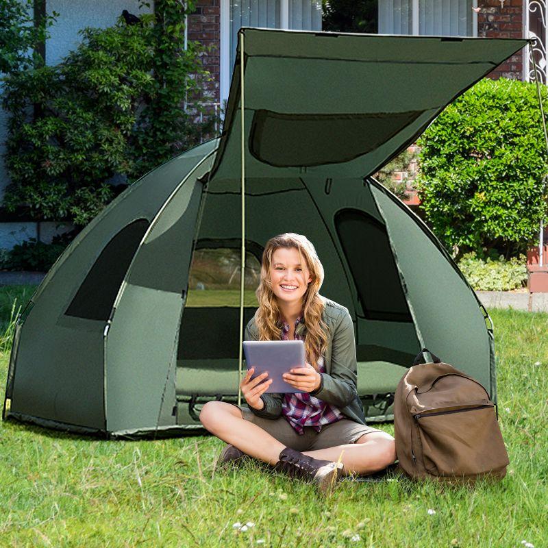 Green Four Season Solo Dome Camping Tent with Carry Bag