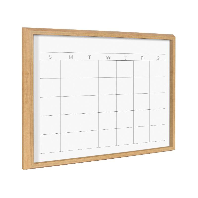 Natural Wood Framed 18" x 24" Glass Dry Erase Calendar