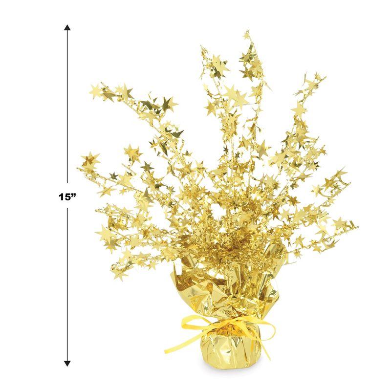 Beistle Star Gleam 'N Burst Centerpiece, 15", (2/Pkg) Gold