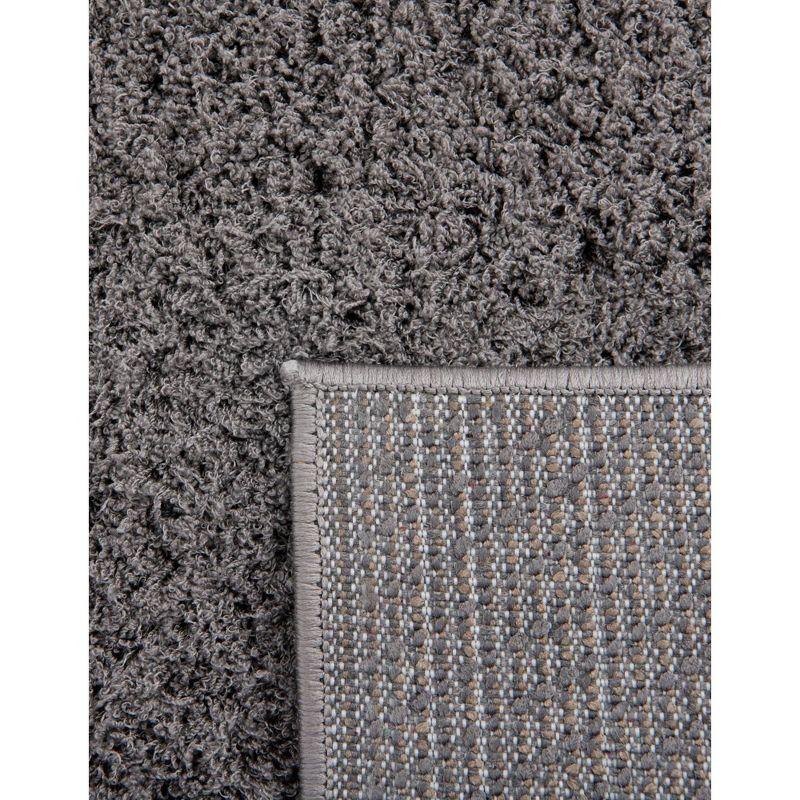 Unique Loom 5' 1 x 8' 0 Dark Gray Studio Solid Shag Sky Area Rug