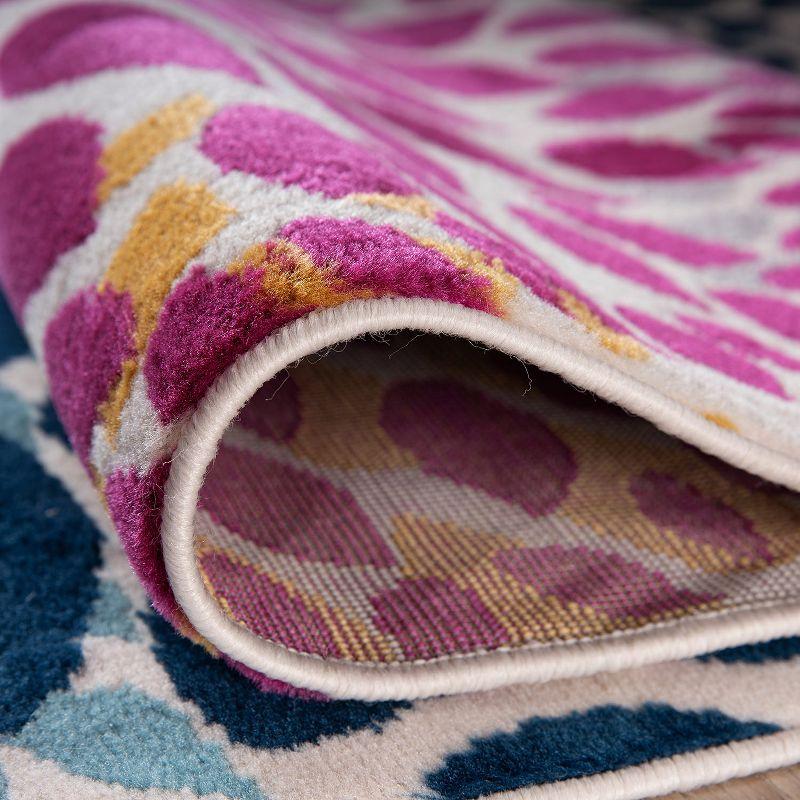 World Rug Gallery Modern Floral Circles Multi 5' x 7' Area Rug