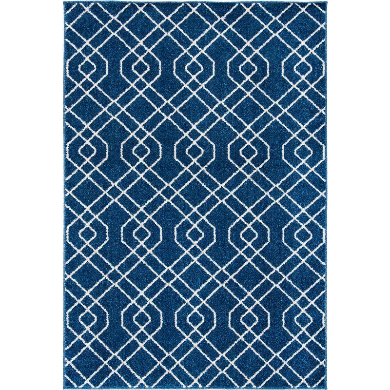 Amherst AMT407 Power Loomed Area Rug - Navy/Beige - 4'x6' - Safavieh.