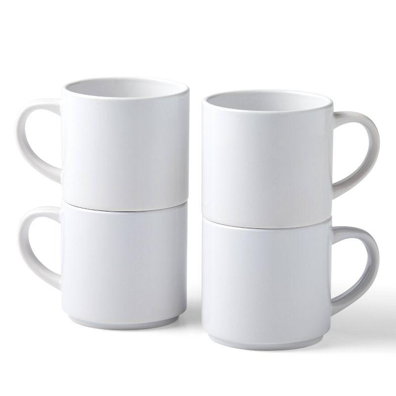 Cricut 10oz 4ct Stackable Ceramic Blank Mug White: Sublimation Blanks, Craft Cups, 4.33" Height, 3.18" Depth