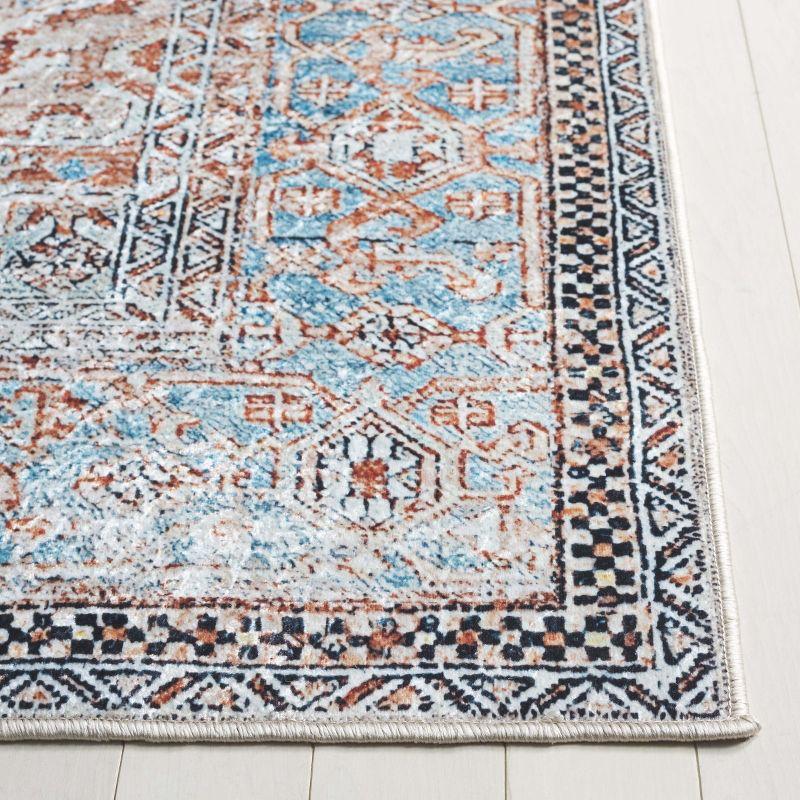 Orlando ORL764 Power Loomed Indoor Runner - Orange / Blue - 2'-2" x 8' - Safavieh