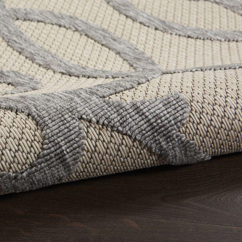 Palamos Cream Grey Geometric Synthetic 6' x 9' Indoor/Outdoor Rug