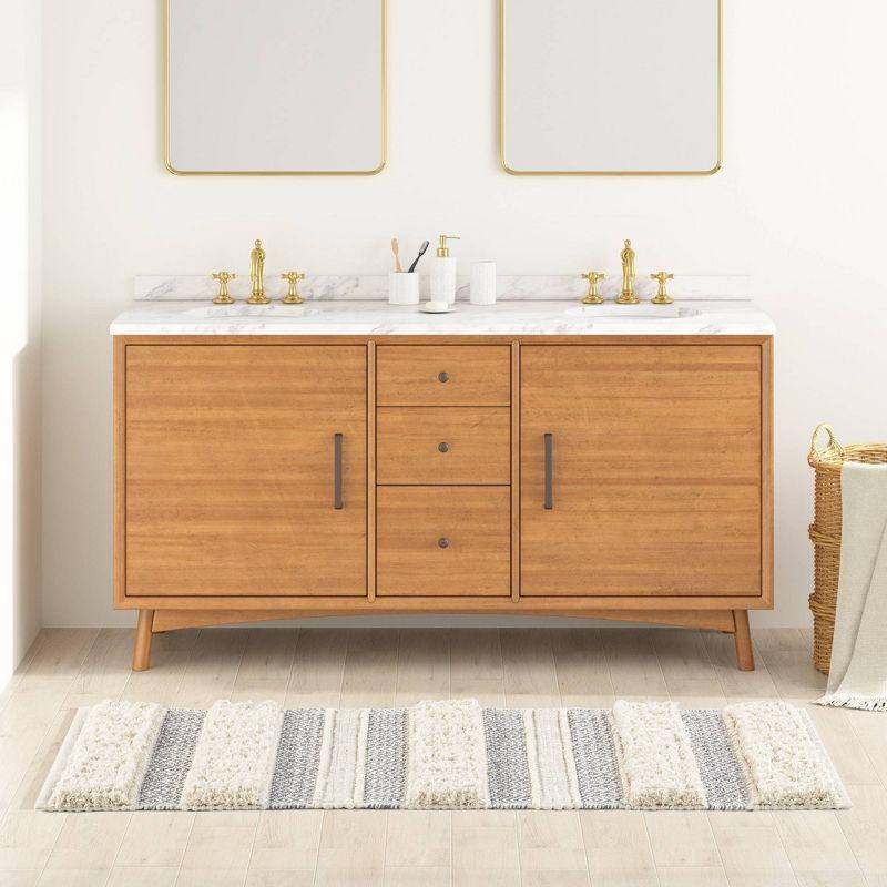 INK+IVY Asher Cotton Blend Bath Rug with Non-Slip Backing