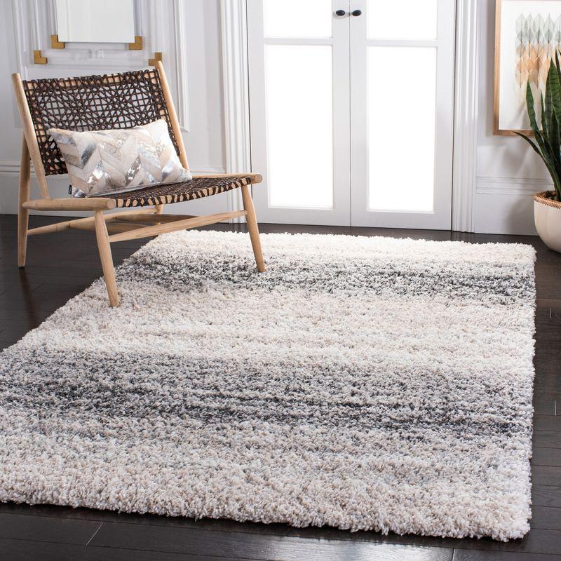 Ivory and Gray 8' x 10' Shag Area Rug