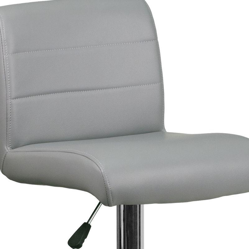 Flash Furniture Contemporary Vinyl Adjustable Height Barstool with Rolled Seat and Chrome Base
