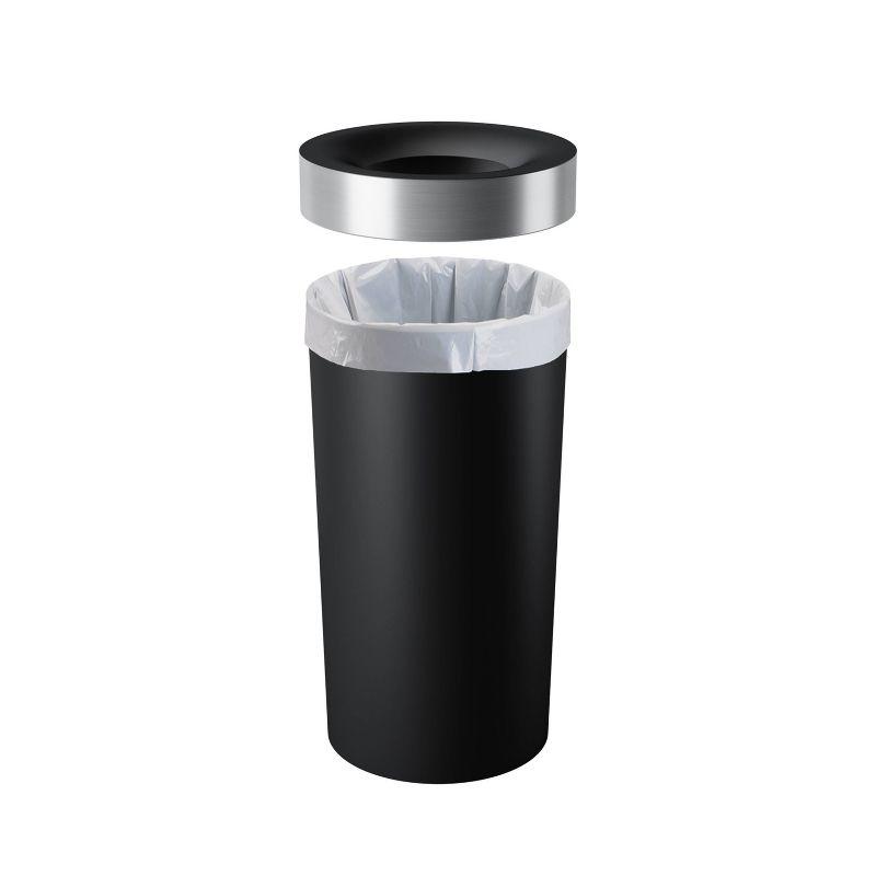 Black and Nickel 16.5-Gallon Open Top Kitchen Trash Can