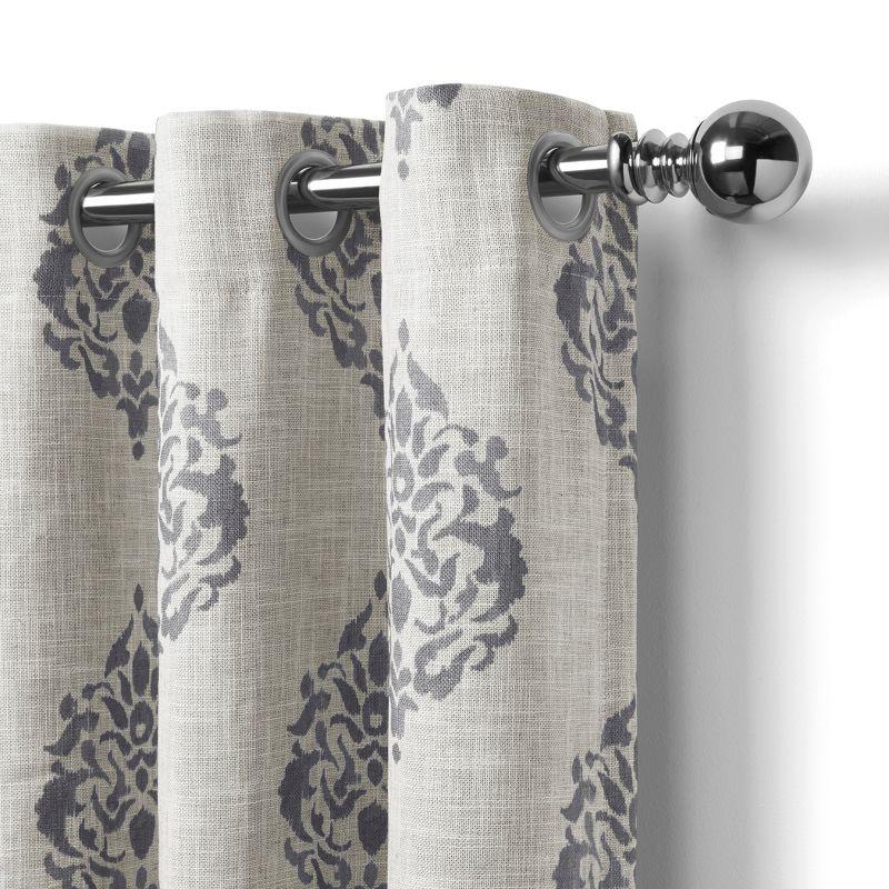 Elrene Navara Medallion Room Darkening Single Window Curtain Panel - Elrene Home Fashions