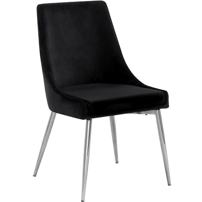 Meridian Furniture Karina Black Velvet Dining Chair (Set of 2)