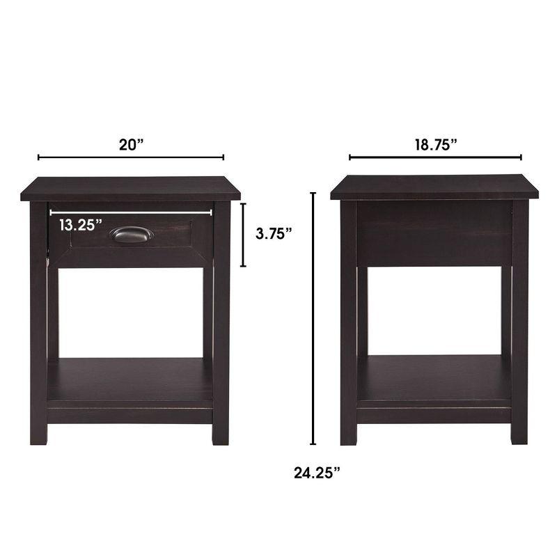 ClickDecor ClickDecor Bailey Nightstand with 1 Drawer and Display Shelf, Black