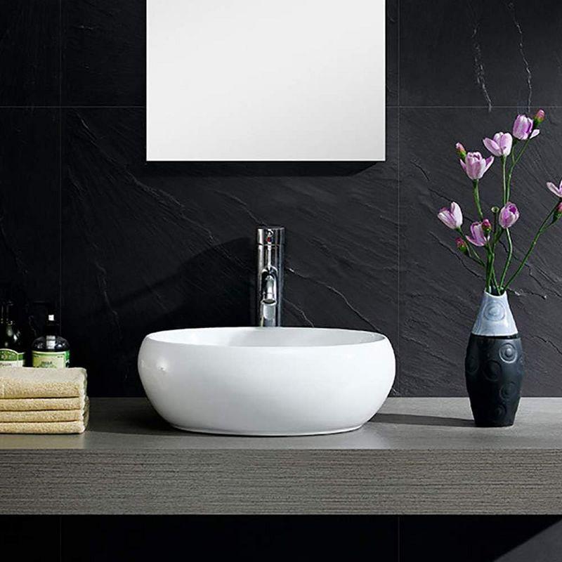 Fine Fixtures Vitreous China Vessel Bathroom Sink- Oval Shape