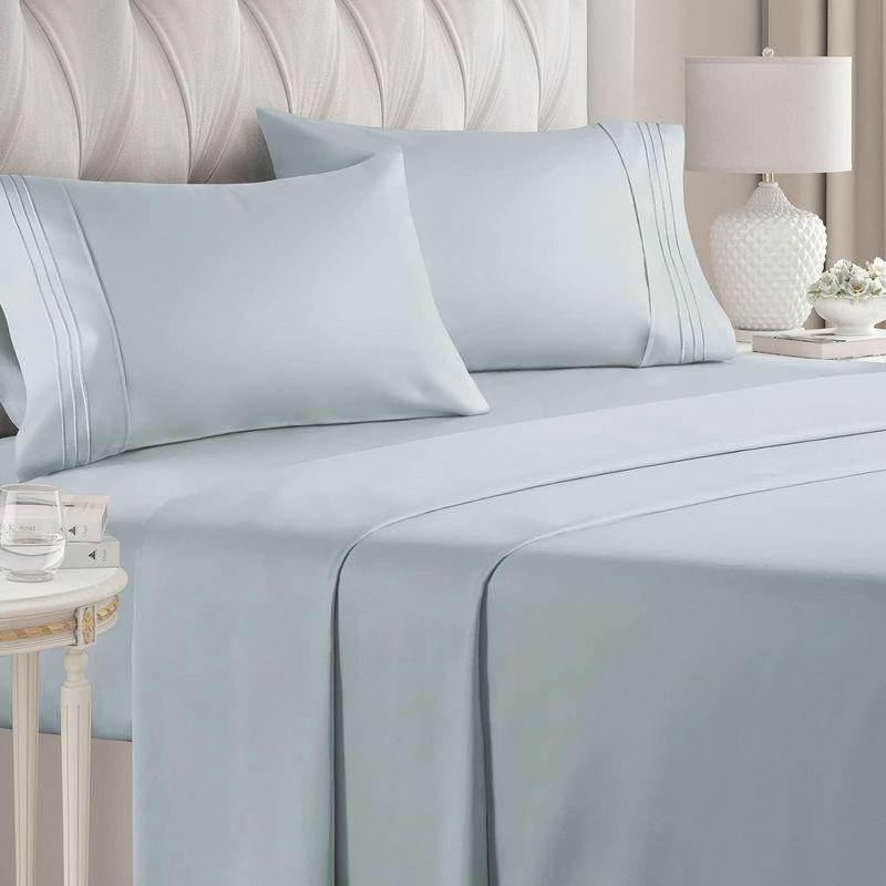 CGK Linens 4 Piece Sheet Set Premium Cooling, Soft & Wrinkle Free Sheet Set