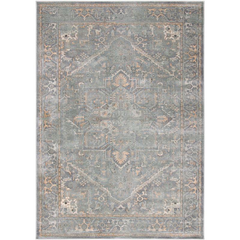Vintage VTG114 Power Loomed Indoor Skid-Resistant Area Rug - Grey/Multi - 5'3"x7'6" - Safavieh